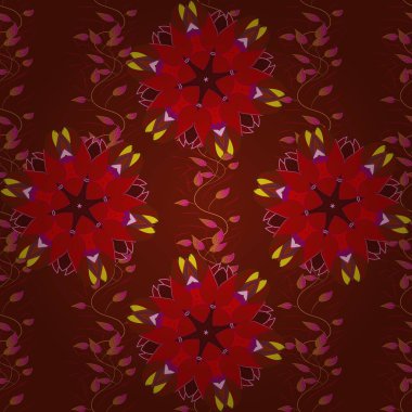 Çiçekler, yapraklar, dekoratif elementler, sıçrama, lekeler, el çizimi kontur çizgileri ve Doodle çizim stili, grafik vektör çizimi çizimi.