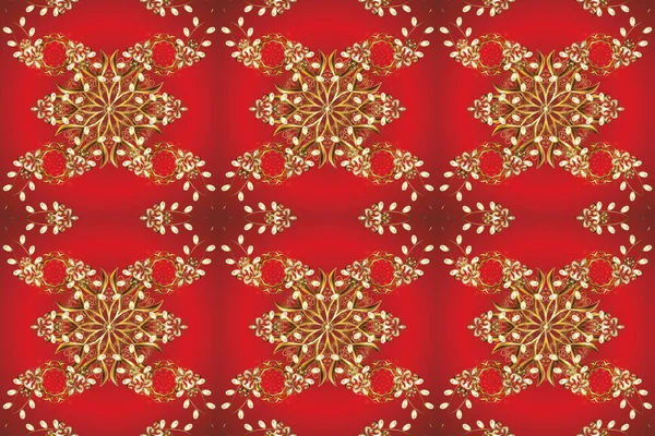 Raster. Seamless swirl pattern. Endless curl ornament. Sketch, doodle, scribble on red and brown colors. Can be used for greeting cards, wedding invitations, logo, printing on fabric. In simple style.