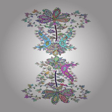 Tarafsız, mavi ve beyaz renklerde. Yumuşak kumaş deseni. Özet Retro Arkaplan Tasarımı. Vektör. Desen.