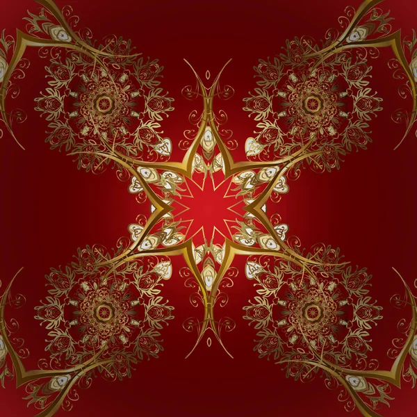 Traditionelles Arabisches Dekor Auf Roten Braunen Farben Vektornahtloses Muster Mit — Stockvektor