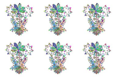 Duvar kâğıtlarında, ambalaj kutularında, sabıka fotoğraflarında, bebek kıyafetlerinde falan kullanılabilir. Mavi, yeşil ve beyaz renklerde. Karalama kalıbı. Güzel kumaş deseni. Raster illüstrasyonu. Hoş bir arkaplan.