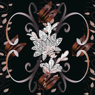 Tekstil ya da kitap kapakları, imalat, eskizler, baskı, hediye paketi ve yapıştırma kitabı için çiçeksiz arka plan. Küçük çaplı çiçeklerdeki basit şirin desenler. Vektör illüstrasyonu.