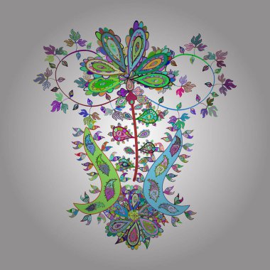 Güzel kumaş deseni çiz. Robot resimlerde, sabıka fotoğraflarında, bebek kıyafetlerinde, paket kutularında falan kullanılabilir. Güzel geçmiş. Şirin desenler çiziyor. Yeşil, mavi ve beyaz renklerde. Vektör - stok.