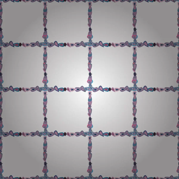 Фрейм Дудл Нейтральном Синем Белом Цветах Бесшовный Шаблон Шаблон Векторного — стоковый вектор