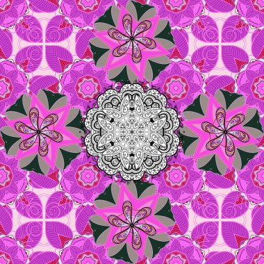 Vektör düğün davetiyesi, teşekkür kartı, tarihi kaydet, menekşe üzerindeki bebek hediye kartları, nötr ve pembe renkler. Bebek partisi, menü, broşür, afiş şablonu, mandala arka planı, Hint tasarımı.