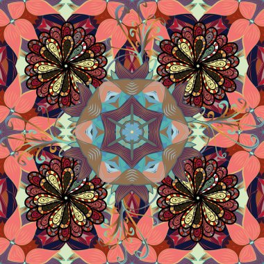 Vektör kalça dokusu deseni. Kusursuz Vintage Çiçek Deseni.