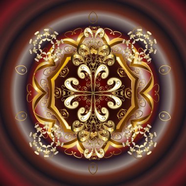 Klasik oryantal geçmiş. Geleneksel vektör ve altın desen. Damask süsü.