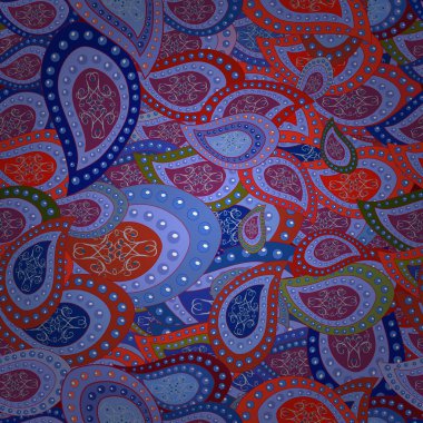 Düz elementler. Tasarım. Vektör. Renklere mavi, kırmızı ve mor karalamalar. Yazdır. Güzel kumaş deseni.