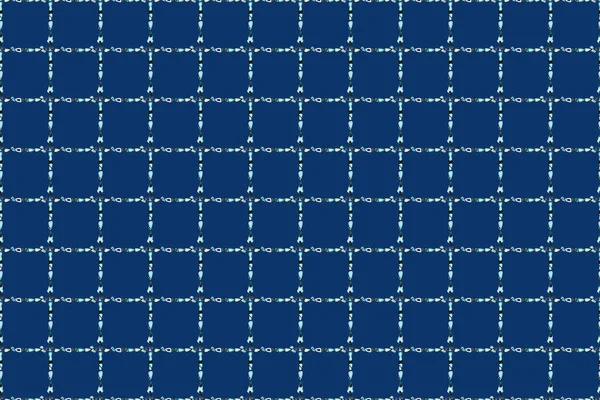 Nahtloses Muster Raster Handgezeichnete Rahmen Leere Blaue Und Graue Quadratische — Stockfoto