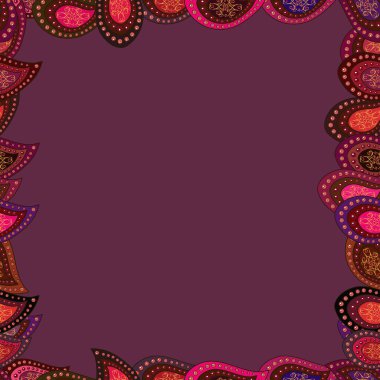 Nazikçe, kahverengi, mor ve kırmızı renklerde. Vektör çizimi. Suluboya resim.