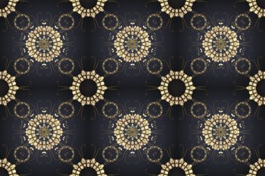 Oriental raster klasik gri, mavi ve altın desenli. Soyut arkaplan.