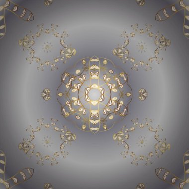 Barok tarzında doğulu süsü. Altın elementli gri ve nötr renkler. Geleneksel klasik Altın Şablon.