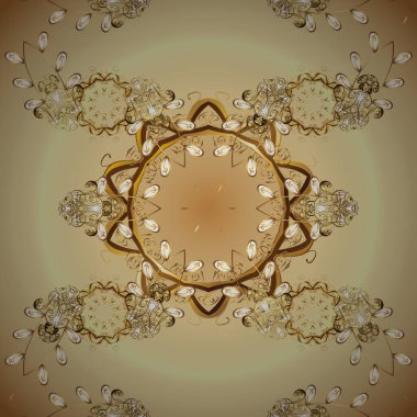 Kahverengi ve bej renklerde altın elementlerle desen. Lüks mobilyalar. Kahverengi ve bej arka planda altın işlemeli. Klasik mobilya tarzı. Küçük bir alan derinliği. Kusursuz ahşap oymacılığı.