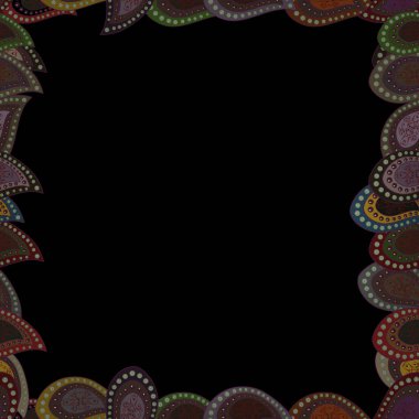 Vektör. El çizimi vektör çerçeve karalamaları. Kusursuz desen.