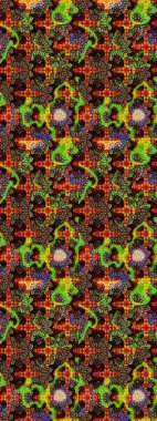 Renkli Bahar Teması eskiz kalıbı. Raster illüstrasyonundaki çiçek desenli çizim. Düz Çiçek Elementleri Tasarımı. Süslü kumaş deseni.