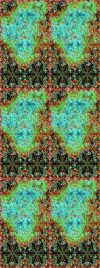 Kusursuz klasik raster yeşil, mavi ve altın desenli. Klasik klasik klasik arka plan. Geleneksel oryantasyon süsü.