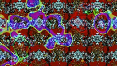 Küçük çiçekte hoş bir çiçek deseni var. Çiçeksel elementlerle süslenmiş zarif raster dokusu. Parlak çiçekli kırmızı ve kahverengi renkler üzerine soyut çizim deseni.