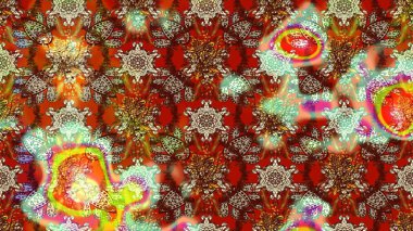 Kahverengi ve kırmızı renkte çiçekli çiçek deseni. Suluboya tarzında kahverengi ve kırmızı renkte çiçekler.