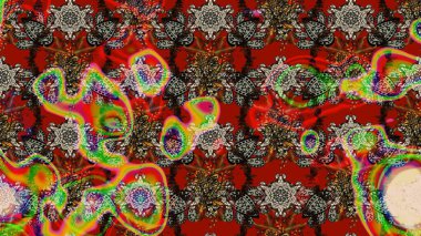 Raster resim. Elle çizilmiş. Güzel kumaş deseni. Doodle çiçekler ve dalları, otlar ve çiçekler.