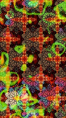 El çizimi. Çiçekli eskiz deseni. Siyah ve kahverengi renkte çiçekler. Suluboya çizimi.