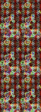 Modern çiçek arkaplanı. Moda baskıları için zarif bir şablon. Halk tarzı. Parlak renkli çiçekleri ve gri yaprakları olan muhteşem bir çiçek deseni..