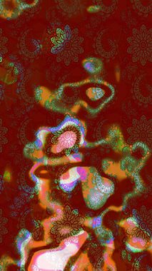 Raster düz çiçek çizim deseni. Hediye ambalaj kağıdı, tebrik kartları, posterler ve pankart tasarımı. Kırmızı ve kahverengi renkte çiçekler.