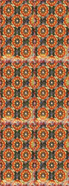 Kusursuz soyut bir arkaplan. Oriental raster klasik kahverengi, turuncu ve altın desenli. Raster illüstrasyonu.