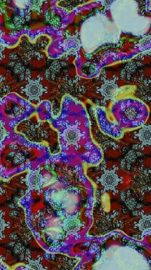 Renkli Bahar Teması eskiz kalıbı. Düz Çiçek Elementleri Tasarımı. Taslak desenli, modaya uygun kumaş deseni. Raster illüstrasyonu. Şirin çiçek elementleri..