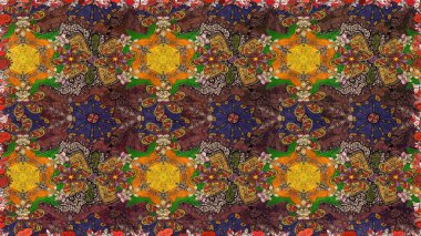 Raster illüstrasyonu. Şirin çiçek elementleri. Renkli Bahar Teması eskiz kalıbı. Taslak desenli, modaya uygun kumaş deseni. Düz Çiçek Elementleri Tasarımı.