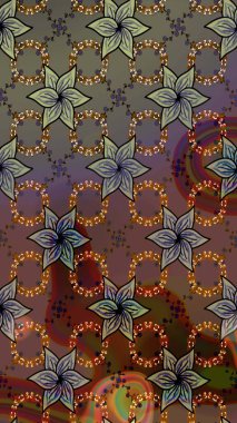 Ultraviyole kumaş deseni. Çizim kalıbı. Raster illüstrasyonu. Organik motif arkaplanı.