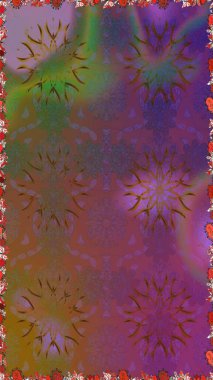 Kahverengi ve mor renkli çiçekler. Düz Çiçek Elementleri Tasarımı. Renkli Bahar Temalı Kusursuz Arkaplan. Raster illüstrasyonunda kusursuz çiçek deseni.