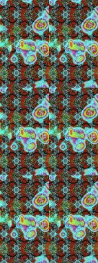 Tebrik kartı geçmişi, boyama kitabı, arkaplan ve tekstil için kullanılabilir. Raster Henna tarzı. Sınır Kızılderili çiçekli paisley patten. Taslak süsleme izi. Etnik Mandala havlusu.