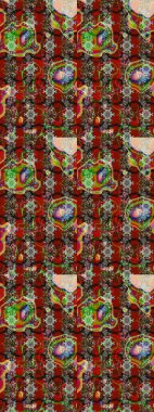 Küçük çiçekteki sevimli çiçek deseni. Raster deseni. Kibar, yaz çiçekleri kırmızı ve kahverengi renklerde. Raster illüstrasyonu.