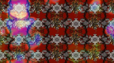 Raster Çiçek İllüstrasyonu 'nun şirin tekstili. Kahverengi ve gri renkte etnik çiçeklerle süslenmiş zarif bir eskiz..