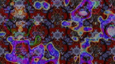 Küçük renkli çiçekler. Moda baskıları için zarif bir şablon. Robot resim. Küçük çiçekte güzel bir desen. Motley illüstrasyonu. Çiçekli yaz çiçekleri.