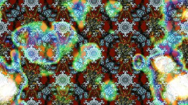 Mavi ve yeşil renkte etnik çiçeklerle süslenmiş zarif bir eskiz şekli. Raster Çiçek İllüstrasyonu güzel tekstil..