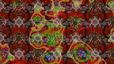 Çiçekli çizim şekli. Kahverengi ve kırmızı renkte çiçekler. Düz Çiçek Elementleri Tasarımı. Renkli Bahar Teması çizim şablonu.