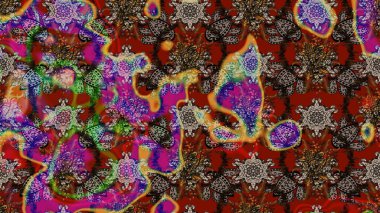 Çiçekler suluboya eskiz deseni. Raster Stili kumaş deseni.