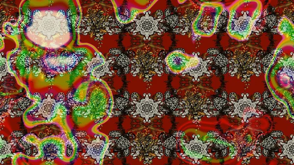 Raster illüstrasyonu. Düz Çiçek Elementleri Tasarımı. Renkli Bahar Teması eskiz kalıbı. Kırmızı ve kahverengi renkte zarif çiçekli suluboya.