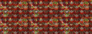 Çiçeksel fantezi tasarımı ve parlak bir arka plan çizimi. Renkli Bahar Teması eskiz kalıbı. Düz Çiçek Elementleri Tasarımı.