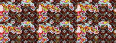 Gri ve kahverengi renkli gri ve kahverengi papatya deseni. Raster illüstrasyonu. Gri ve kahverengi renklerde.