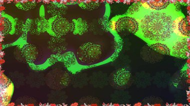 Nazik, narin çiçek arkaplanı. Gri ve yeşil renkli çiçekler. Raster çiçek desenli ve çiçekli..