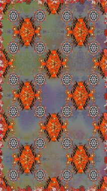 Çizgisiz desen. Şirin çiçekler. Raster Moda kumaş deseni.