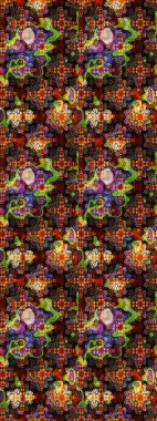 Güzel kumaş deseni. Raster illüstrasyonundaki çiçek desenli çizim. Düz Çiçek Elementleri Tasarımı. Renkli Bahar Teması çizim şablonu.