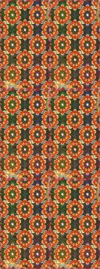 Paisley 'ler zarif çiçek desenli arkaplan duvar kâğıdı illüstrasyonları. Güzel, modaya uygun, modern, üç boyutlu sanat eseri, altın, kahverengi ve turuncu desenli çiçek yaprakları ve süslemeleri var..