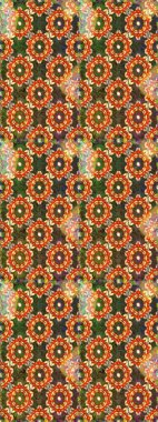 Kahverengi ve turuncu renklerde altın tekrarlayan elementlerle soyut arkaplan. Kusursuz oryantal klasik altın desen.