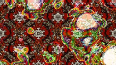 Etnik Mandala süsü. Raster Henna dövme stili. Kızılderili desenli desenli desenli şal deseni. Tekstil, tebrik kartı, boyama kitabı, telefon kılıfı baskısı için kullanılabilir.