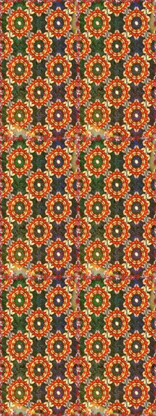 Paisley 'ler zarif çiçek desenli arkaplan duvar kâğıdı illüstrasyonları. Güzel, modaya uygun, modern, üç boyutlu sanat eseri, altın, kahverengi ve turuncu desenli çiçek yaprakları ve süslemeleri var..