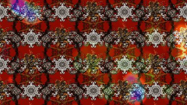 Bahar mevsimi. Raster güzel bir çiçek deseni çizmiş. Tatil havası. Nazik romantik baskı. Kahverengi ve kırmızı renkte çiçekler.