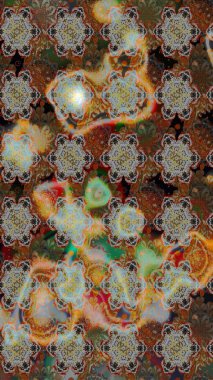 Yapraklı çiçekler ve kır ve kahverengi renkli papatya çiçekleri. Eskiz arkaplan modeli. Raster - stok.